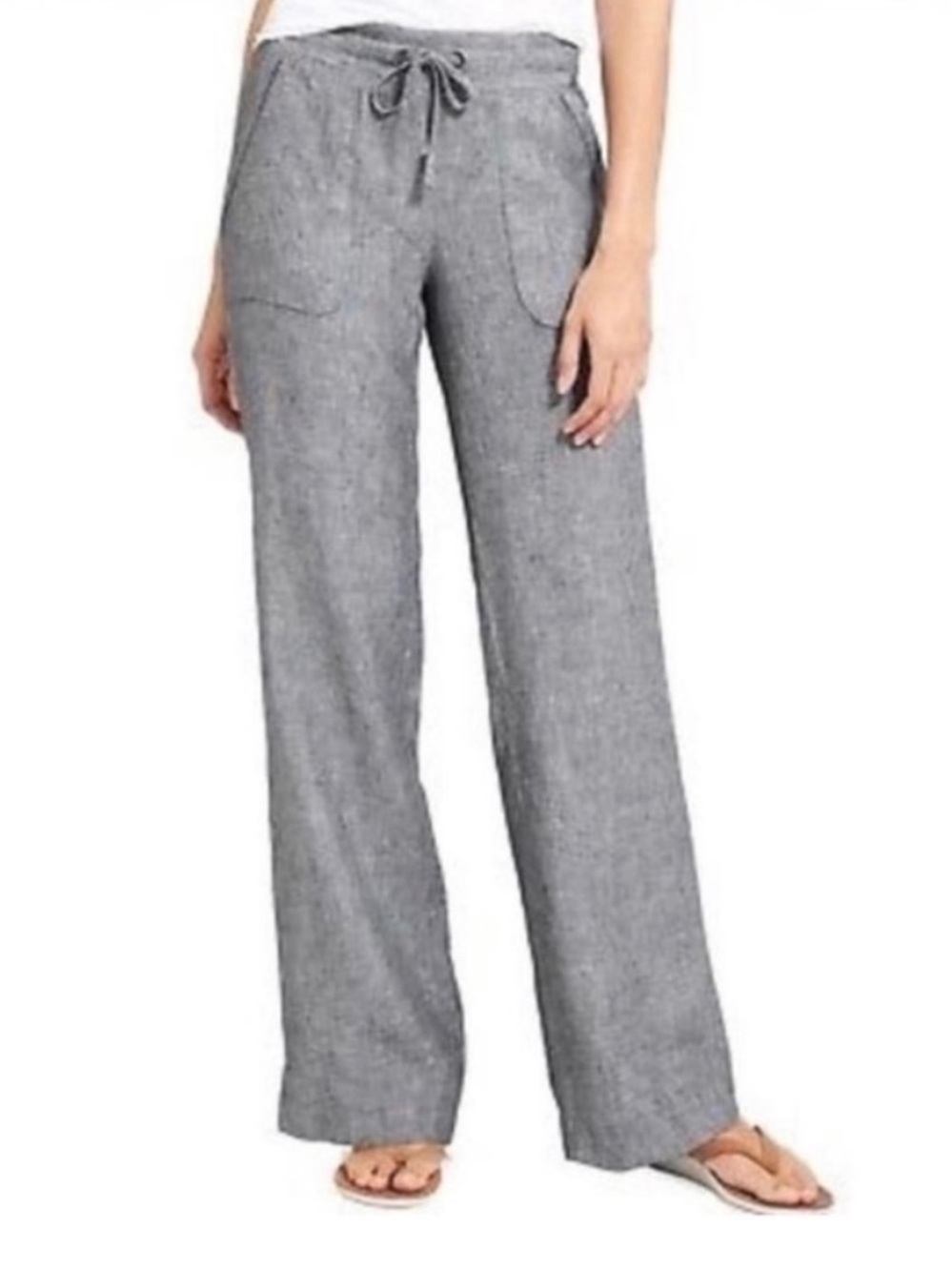 ATHLETA 100% Linen Drawstring Pants